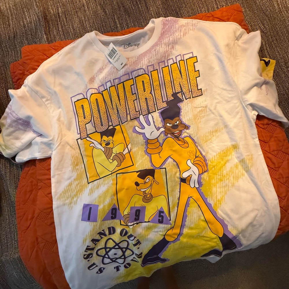 Disney Powerline Graphic Tee in White, Yellow & Purple